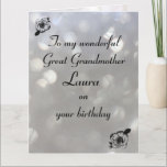 Personalised Great Grandmother Birthday Card<br><div class="desc">Stylish personalised Birthday Greeting Card for Great Grandmother</div>