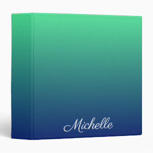 Personalised green and blue ombre binder
