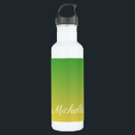 Personalised green and yellow ombre 710 ml water bottle<br><div class="desc">Personalised green and yellow ombre</div>
