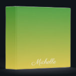 Personalised green and yellow ombre binder<br><div class="desc">Personalised green and yellow ombre</div>