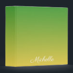 Personalised green and yellow ombre binder<br><div class="desc">Personalised green and yellow ombre</div>