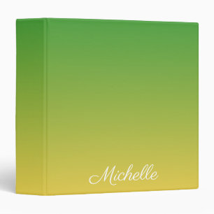 Personalised green and yellow ombre binder