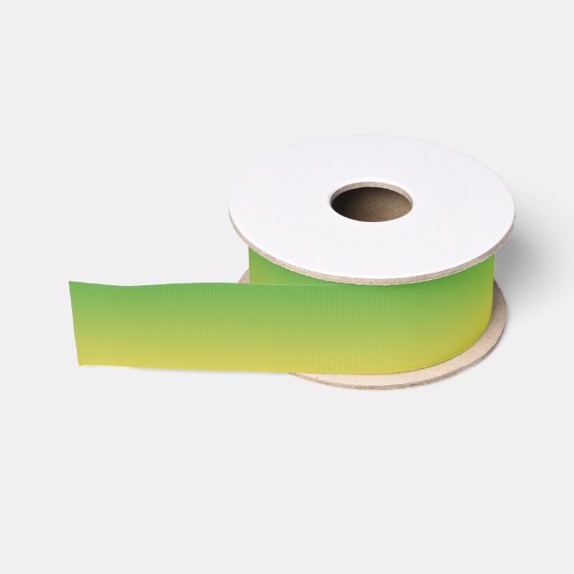 Personalised green and yellow ombre grosgrain ribbon (Spool)