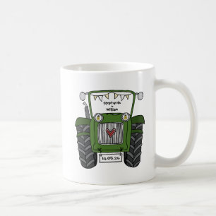 Personalised Green Tractor Country Wedding Gift Coffee Mug