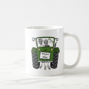 Personalised Green Tractor Country Wedding Gift Coffee Mug
