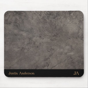 Personalised Grey Leather Mouse Mat with Initials