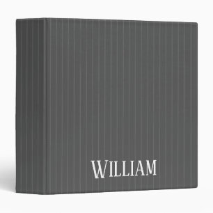 Personalised grey pinstripes binder