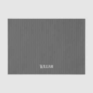 Personalised grey pinstripes tissue paper