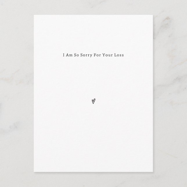 Personalised Grief Mourning Sorry For Your Loss. Postcard (Front)
