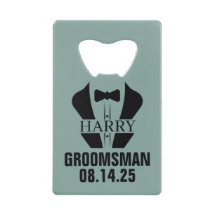 Personalised Groomsmen, Father's Day Gift Credit Card Bottle Opener