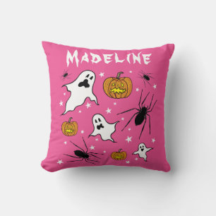 Personalised Halloween Ghosts, Pumpkins and Spider Throw Pillow