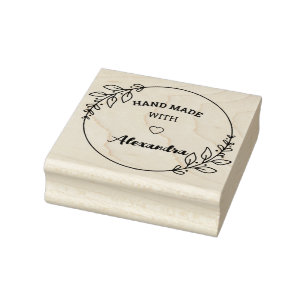 Personalised Hand Made With Love Rubber Stamp