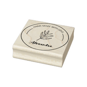 Personalised Hand Made With Love Rubber Stamp
