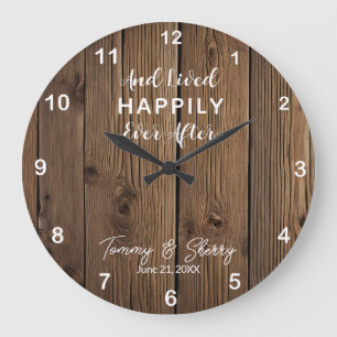 Personalised Happily Ever After Wood Effect Clock