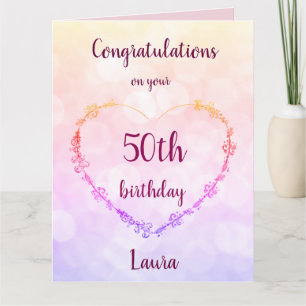 Personalised Happy 50th Birthday Card