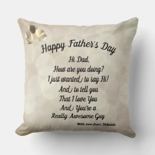 Personalised Happy Father’s Day Throw Pillow