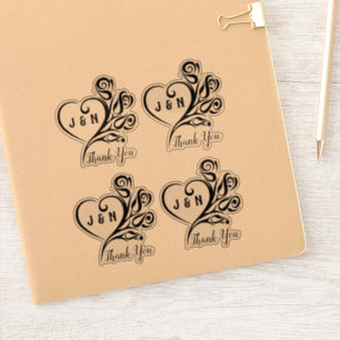 Personalised Heart Wedding Favour Thank You
