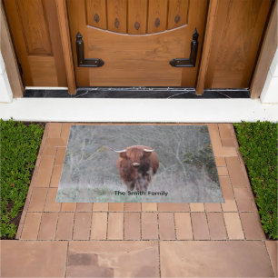 Personalised Highland Cow Doormat 