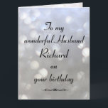 Personalised Husband Birthday Card<br><div class="desc">Stylish personalised Birthday Greeting Card for Husband</div>