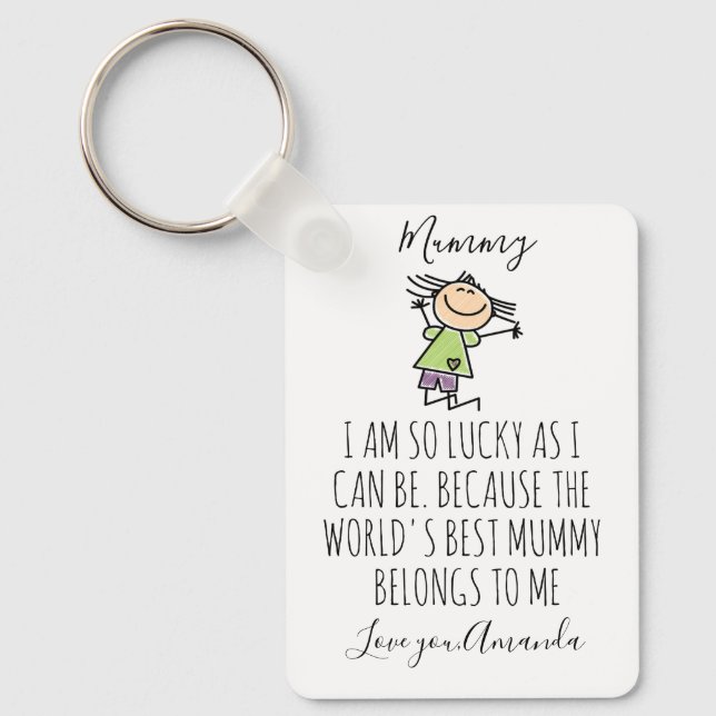 Personalised I Love Mummy from Daughter, Keychain (Front)