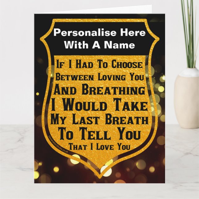 Personalised I Love You Card (Front)