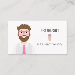 Personalised Ice Cream Vendor Avatar Business Card