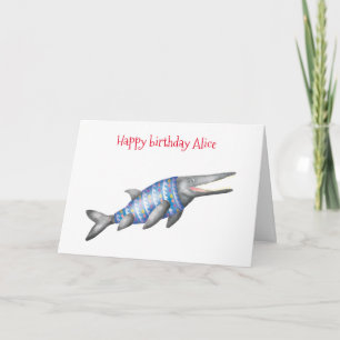 Personalised Ichthyosaur birthday card