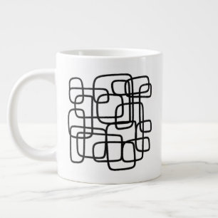 Personalised Initial Minimalist Abstract Line Art Large Coffee Mug