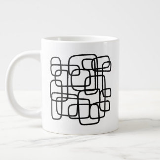 Personalised Initial Minimalist Abstract Line Art Large Coffee Mug
