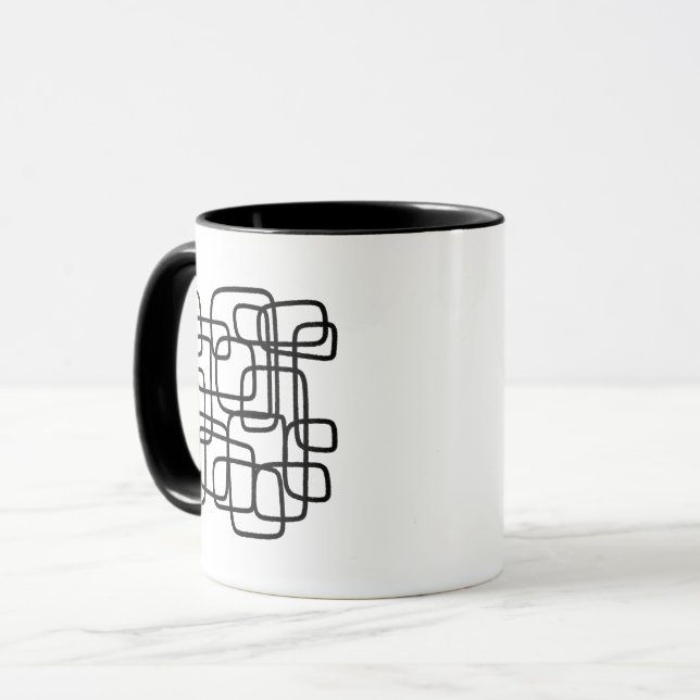 Personalised Initial Minimalist Abstract Line Art Mug (Front Left)