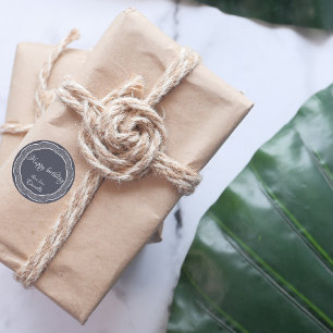 Personalised intricate dusty blue Gift Label