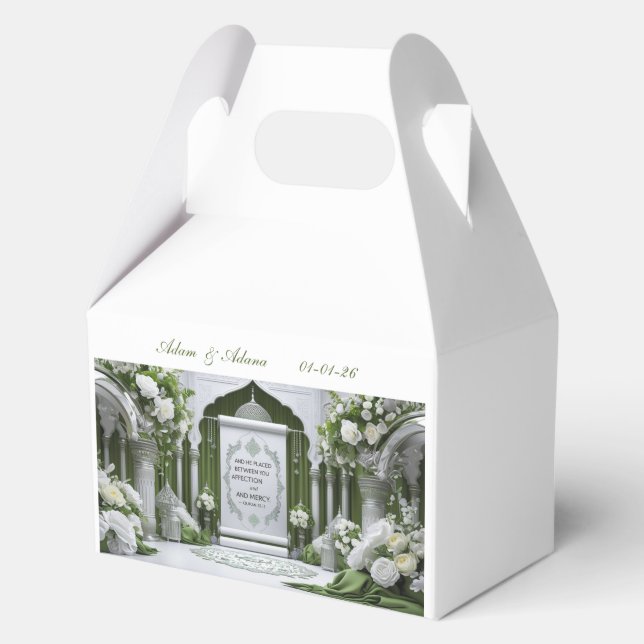 Personalised  Islamic Wedding Favor Box. Box (Front)