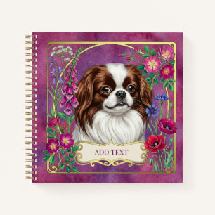 Personalised Japanese Chin Blue Notebook
