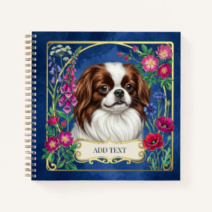 Personalised Japanese Chin Blue Notebook