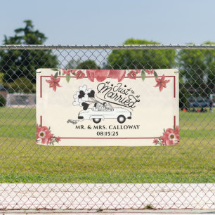 personalised Just Married Car Banner