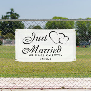 personalised Just Married Car Banner