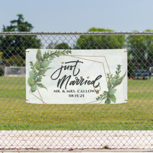 personalised Just Married Car Banner