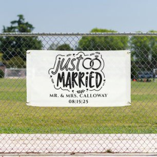 personalised Just Married Car Banner