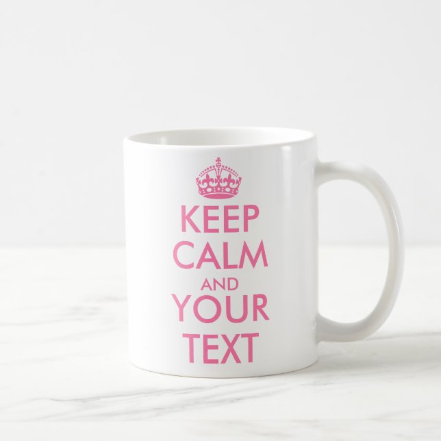 personalised KEEP CALM and YOUR TEXT - pale pink Coffee Mug (Right)