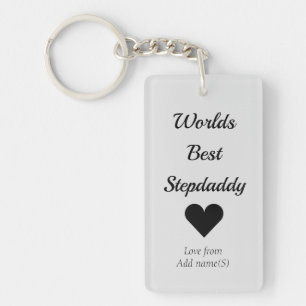 Personalised keychain worlds best stepdaddy