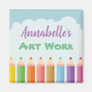 Personalised Kid's Art Pencils Magnet