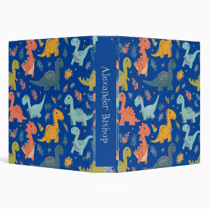 Personalised Kids Cute Dinosaur Binder