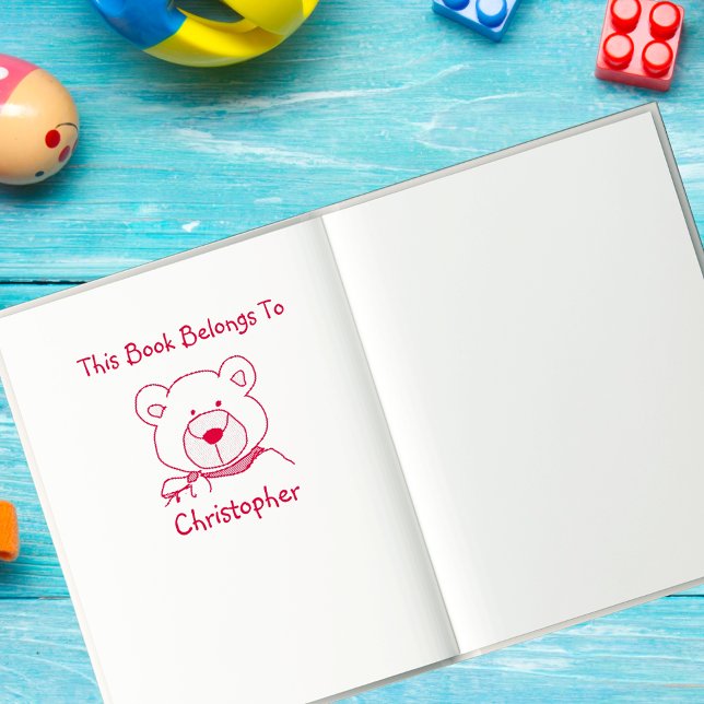 Personalised Kids Teddy Bear Bookplate Stamp (Creator Uploaded)
