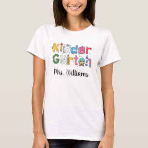 Personalised Kindergarten Teacher Shirt, Kindergar T-Shirt