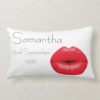 Personalised Kiss lips birthday Lumbar Pillow