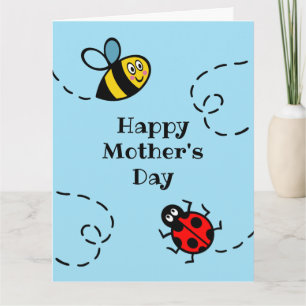 Personalised Ladybird + Bumblebee Mother's Day Car Card