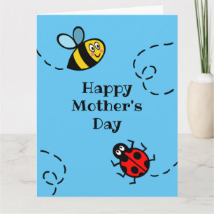 Personalised Ladybird + Bumblebee Mother's Day Car Card