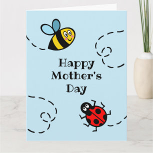 Personalised Ladybird + Bumblebee Mother's Day Card