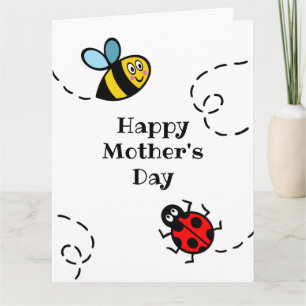 Personalised Ladybird + Bumblebee Mother's Day Card