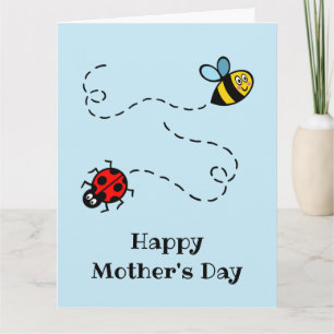 Personalised Ladybird + Bumblebee Mother's Day Card